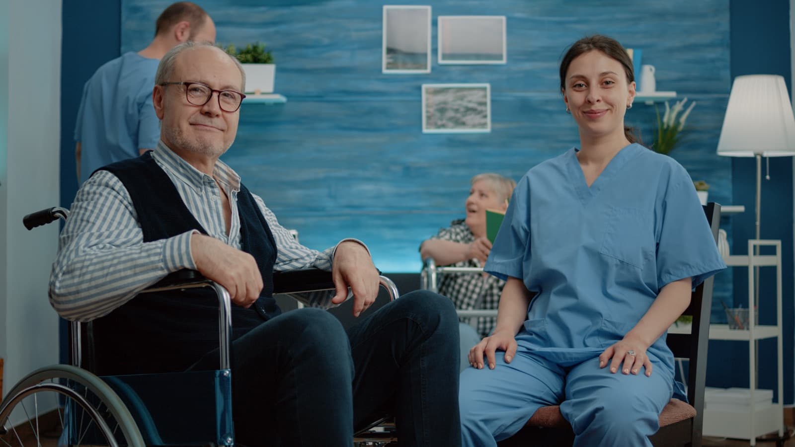 A carer with a parent at home